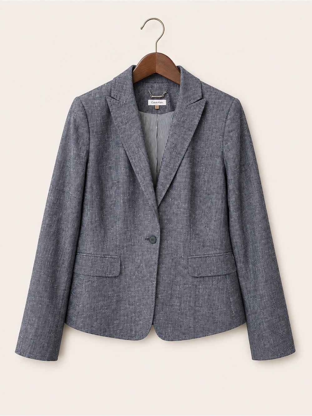 Calvin Klein Blue Gray Tailored Blazer Size 12 NWOT